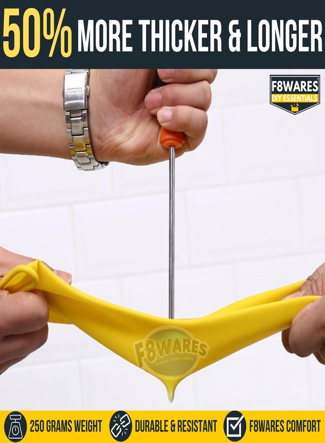 F8WARES قفازات F8WARES المطاطية المتينة بطول 18 بوصة للتنظيف، وغسل الأطباق، وأدوات المطبخ، والبستنة، والأعمال الصناعية، والبناء، والأعمال الميكانيكية، وغيرها - مقاومة للماء للاستخدام في الحمام والتعامل مع الحيوانات - Image 2